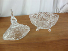 Load image into Gallery viewer, Vintage Crystal Oval Pinwheel Footed Lidded Candy Dish
