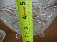 Load image into Gallery viewer, Vintage Crystal Oval Pinwheel Footed Lidded Candy Dish
