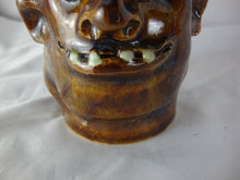 Load image into Gallery viewer, Marvin Bailey Folk Art Pottery Mini Brown Tan 4 Tooth Ugly Jug 4 Inch
