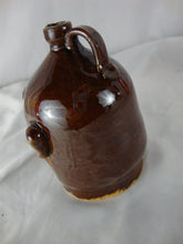 Load image into Gallery viewer, Marvin Bailey Folk Art Pottery Mini Brown Tan 4 Tooth Ugly Jug 4 Inch
