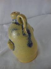 Load image into Gallery viewer, Marvin Bailey Folk Art Pottery Mini Cream Blue 2 Tooth Ugly Jug 3 3/4&quot; Inch
