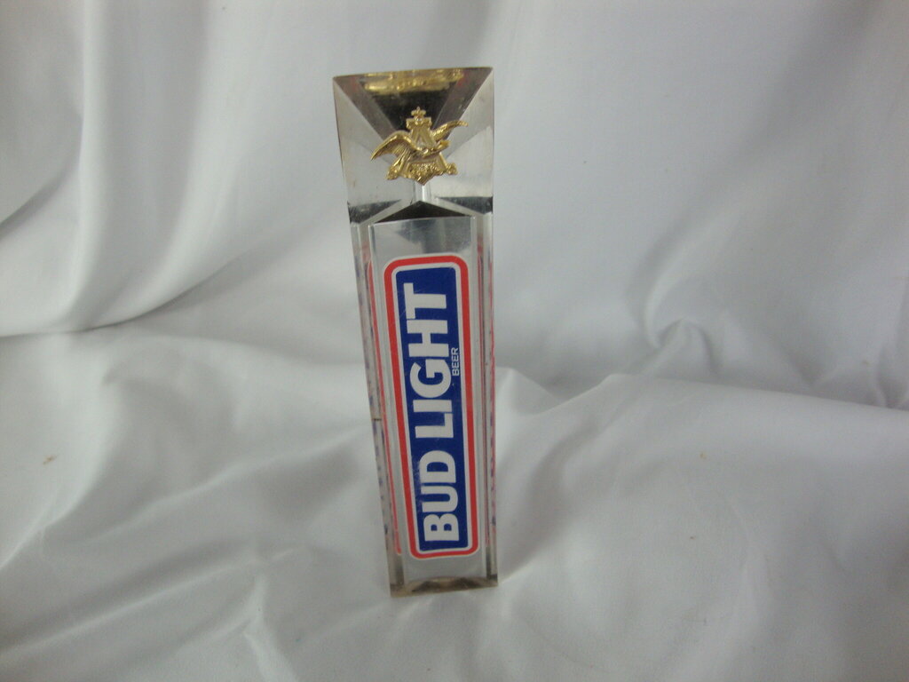Vintage Bud Light Plexi Faceted with Top Logo Beer Tap Handle