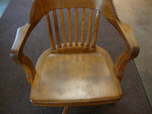 Load image into Gallery viewer, Tatnall Measuring Co Oak Swivel Tilt Rolling Office Desk Chair
