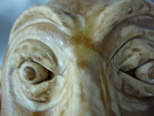 Load image into Gallery viewer, Marvin Bailey Folk Art Potter Alkaline Glaze Tan Five Tooth 8 Inch Ugly Face Jug
