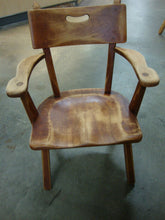 Load image into Gallery viewer, Vintage Cushman Colonial Malden 4-24E Rustic Solid Wood Chair with Arms
