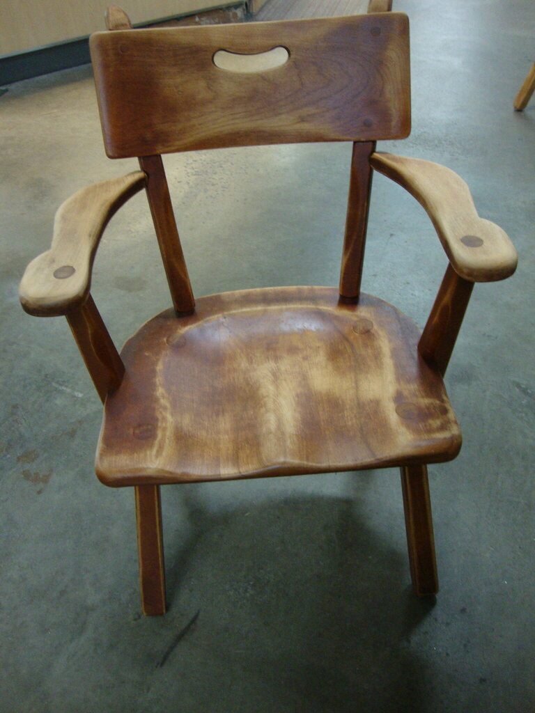 Vintage Cushman Colonial Malden 4-24E Rustic Solid Wood Chair with Arms