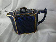Load image into Gallery viewer, Vintage Wades England Blue Marble with Gold Trim Ceramic Teapot
