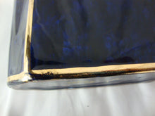 Load image into Gallery viewer, Vintage Wades England Blue Marble with Gold Trim Ceramic Teapot
