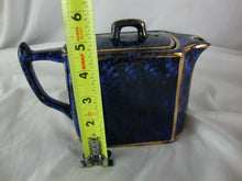 Load image into Gallery viewer, Vintage Wades England Blue Marble with Gold Trim Ceramic Teapot

