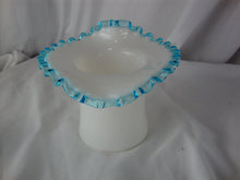 Load image into Gallery viewer, Vintage Fenton Aqua Crest Glass Top Hat Vase
