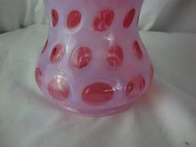 Load image into Gallery viewer, Vintage Fenton Art Glass Cranberry Coin Dot Ruffled Crimped Vase
