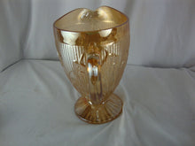Load image into Gallery viewer, Vintage Jeannette Glass Iris Herringbone Marigold Pedestal Pitcher

