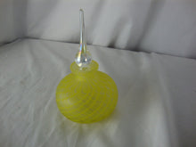 Load image into Gallery viewer, Vintage Yellow Swirl Art Glass Perfume Bottle Clear Glass Stopper
