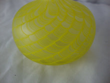 Load image into Gallery viewer, Vintage Yellow Swirl Art Glass Perfume Bottle Clear Glass Stopper

