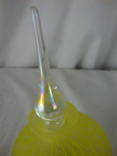 Load image into Gallery viewer, Vintage Yellow Swirl Art Glass Perfume Bottle Clear Glass Stopper
