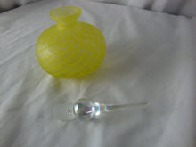 Load image into Gallery viewer, Vintage Yellow Swirl Art Glass Perfume Bottle Clear Glass Stopper
