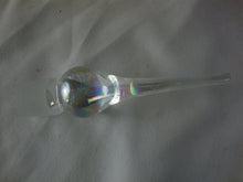 Load image into Gallery viewer, Vintage Yellow Swirl Art Glass Perfume Bottle Clear Glass Stopper
