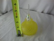 Load image into Gallery viewer, Vintage Yellow Swirl Art Glass Perfume Bottle Clear Glass Stopper
