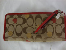 Load image into Gallery viewer, Coach Poppy Brown Burgundy Heart Zipper Wallet
