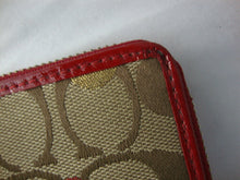 Load image into Gallery viewer, Coach Poppy Brown Burgundy Heart Zipper Wallet
