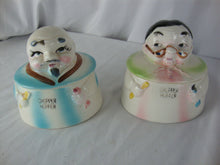 Load image into Gallery viewer, Vintage Japan Ceramic Man Woman Chopper Hopper Denture Trinket Boxes
