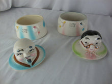 Load image into Gallery viewer, Vintage Japan Ceramic Man Woman Chopper Hopper Denture Trinket Boxes
