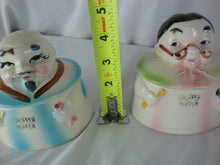 Load image into Gallery viewer, Vintage Japan Ceramic Man Woman Chopper Hopper Denture Trinket Boxes
