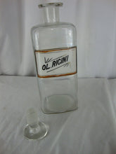 Load image into Gallery viewer, Antique Apothecary WT Co OL. Ricini Large Bottle with Glass Stopper
