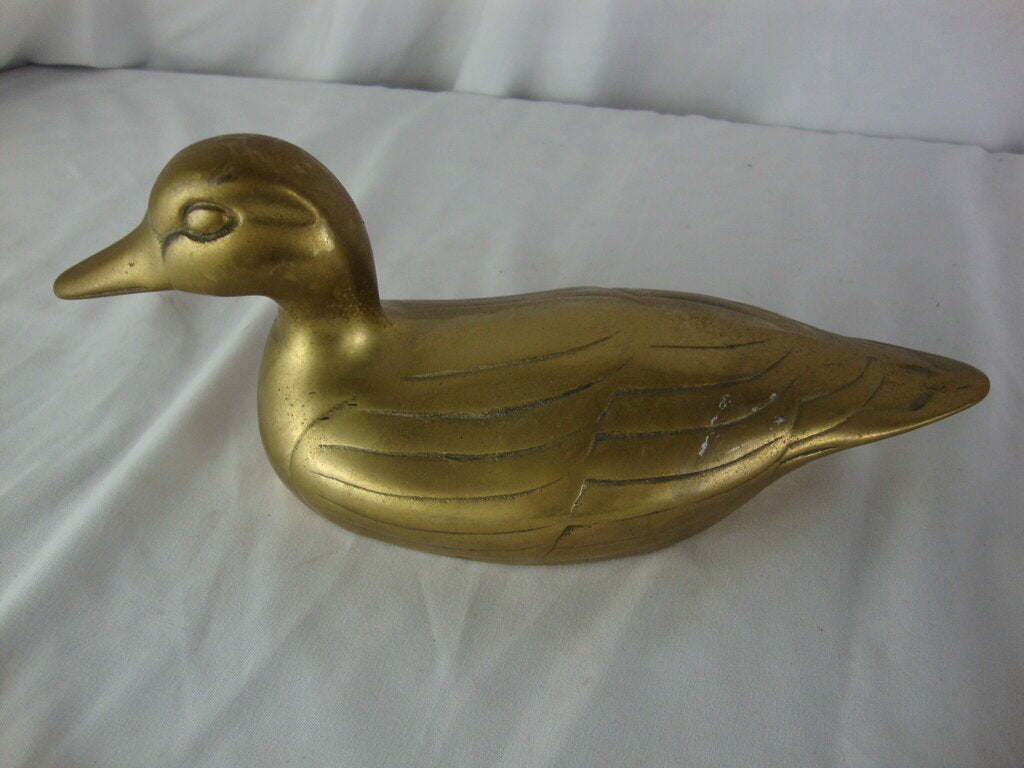 Vintage Brass Hollow Body Duck Bird Figurine