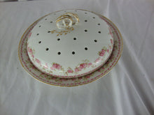 Load image into Gallery viewer, Antique GDA Limoges Pink Roses Porcelain Pancake Crepe Server Dish
