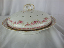 Load image into Gallery viewer, Antique GDA Limoges Pink Roses Porcelain Pancake Crepe Server Dish

