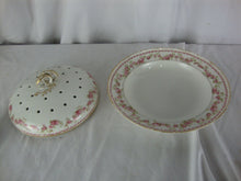 Load image into Gallery viewer, Antique GDA Limoges Pink Roses Porcelain Pancake Crepe Server Dish
