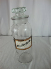 Load image into Gallery viewer, Antique Apothecary P. Cinchon Medium Bottle with Glass Stopper
