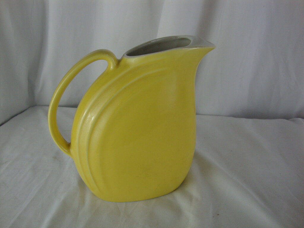 Vintage Hall USA Nora Sunshine Yellow Ceramic Beverage Pitcher with Ice Shield