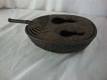 Load image into Gallery viewer, Vintage Cast Iron Small Bed Warmer Incense Burner Oriental Fan Shape

