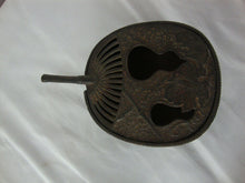 Load image into Gallery viewer, Vintage Cast Iron Small Bed Warmer Incense Burner Oriental Fan Shape
