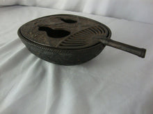 Load image into Gallery viewer, Vintage Cast Iron Small Bed Warmer Incense Burner Oriental Fan Shape
