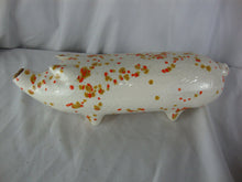 Load image into Gallery viewer, MCM Retro Cream/Orange/Gold Speckled Ceramic Pig with Cork Snout
