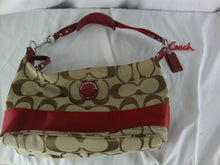 Load image into Gallery viewer, Coach H1176-F174343 Brown &amp; Burgundy C Pattern Fabric Shoulder Strap Purse Bag
