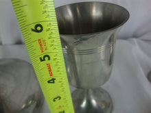 Load image into Gallery viewer, Vintage Jostens Pewter Wine Decanter and Four Goblets Glasses Bar Set
