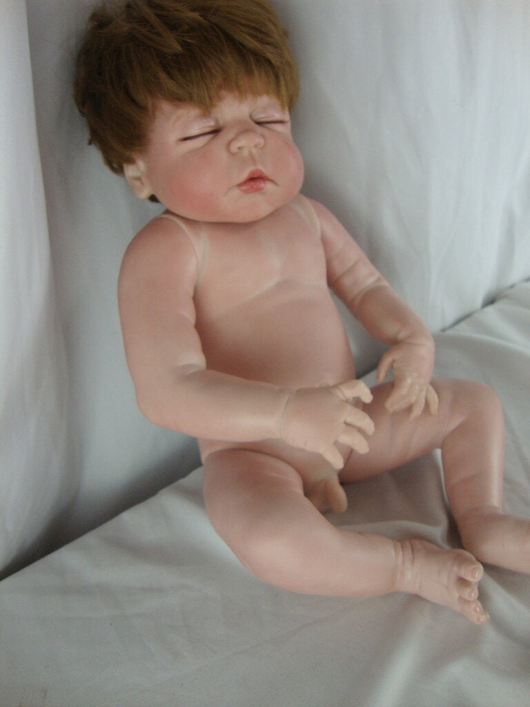 Unbranded Male Brown Hair Eyes Closed Toy Baby Doll