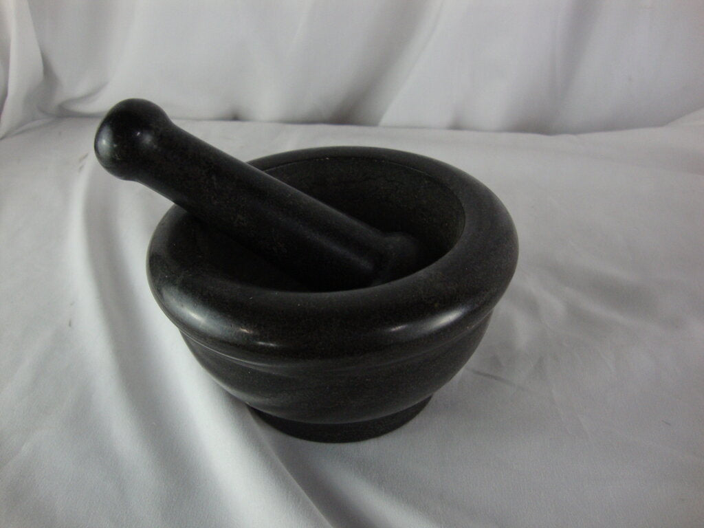 Black Granite Apothecary Spice Herb Mortar and Pestle Set