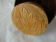 Load image into Gallery viewer, Antique Solid Wood Butter Mold Carved Leaf Outline Imprint Press
