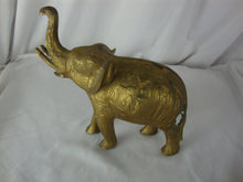 Load image into Gallery viewer, Vintage Solid Brass Trunk Up Textured Body Elephant
