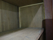 Load image into Gallery viewer, Antique French Linen Press Cabinet with Beveled Mirror Front and Interior Shelves
