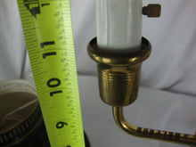 Load image into Gallery viewer, Vintage Black Gold Trim Metal Toleware Extending Arm Electric Table Lamp

