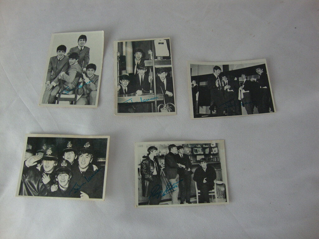 1960s Topps Beatles Black/White Trading Photo Cards Lot of 5