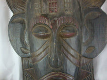 Load image into Gallery viewer, Vintage African Tribal Carved Wood Mask Face Wall Decor
