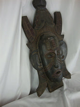 Load image into Gallery viewer, Vintage African Tribal Carved Wood Mask Face Wall Decor
