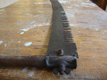 Load image into Gallery viewer, Antique Two Person Metal Wood Handle Crosscut Lumber Saw
